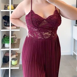 Long Burgundy Jumpsuit